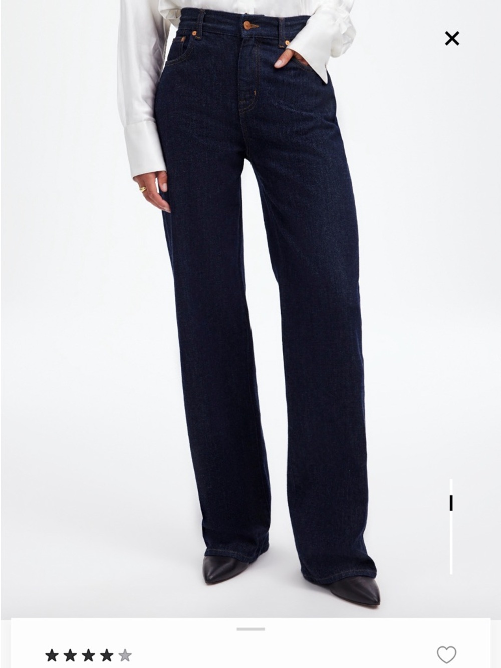 Madewell Perfect Vintage Wide-Leg Jeans in Dark Rinse Wash Soft Drape